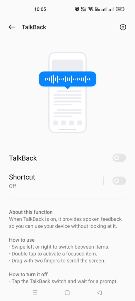 How to turn off the TalkBack​